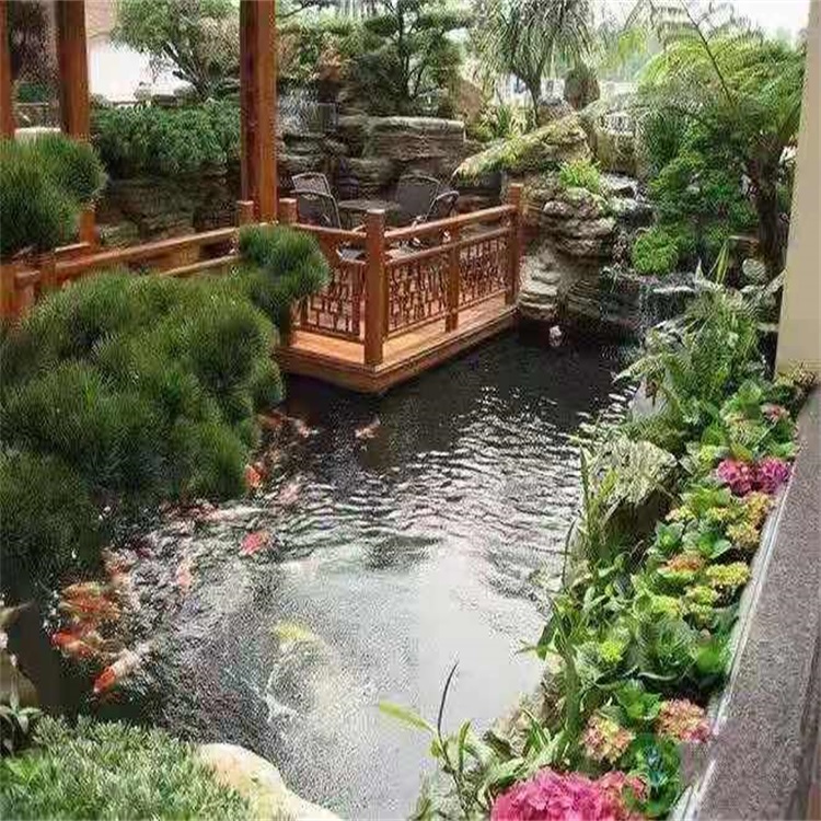 毕节别墅庭院景观设计鱼池